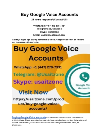 Buy Google Voice Accounts