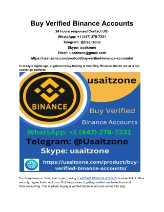 Buy Verified Binance Accounts