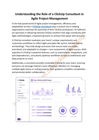 Understanding the Role of a ClickUp Consultant in Agile Project Management