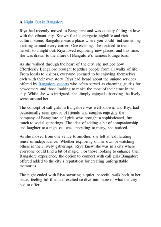 02 A Night Out in Bangalore