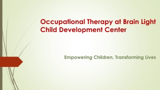 Occupational Therapy at Brain Light Child Development Center