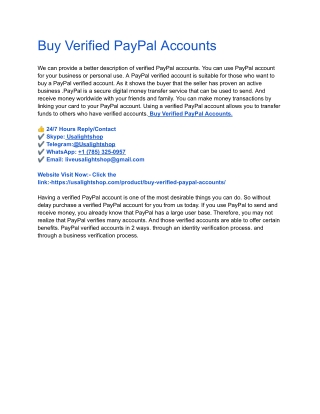 Buy Verified PayPal Accounts-100% Safe, USA,UK Docs ...