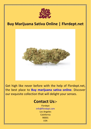 Buy Marijuana Sativa Online  Flvrdept.net