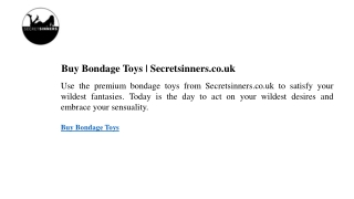 Buy Bondage Toys  Secretsinners.co.uk