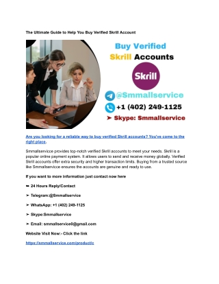 The Ultimate Guide to Help You Buy Verified Skrill Account