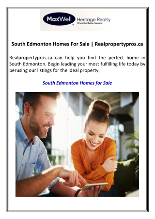 South Edmonton Homes For Sale  Realpropertypros.ca