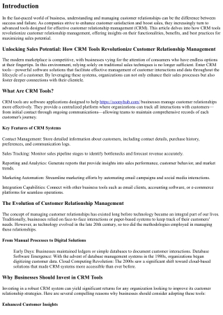 Unlocking Sales Potential: How CRM Tools Revolutionize Customer Relationship Man