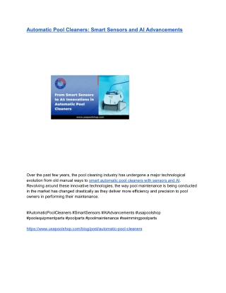 Automatic Pool Cleaners_ Smart Sensors and AI Advancements