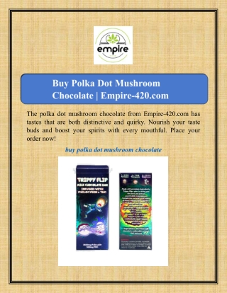 Buy Polka Dot Mushroom Chocolate | Empire-420.com