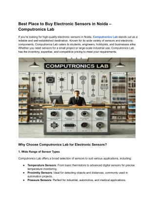 Best Place to Buy Electronic Sensors in Noida – Computronics Lab