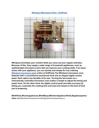 Whirlpool Microwave Parts - HnKParts