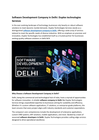 Software Development Company in Delhi