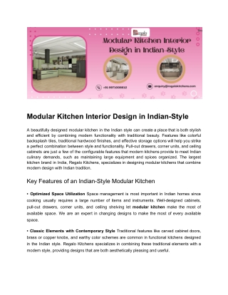 Modular Kitchen Interior Design in Indian-Style