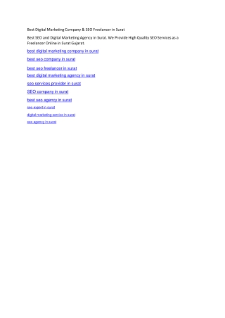 Best Digital Marketing Company & SEO Freelancer in Surat