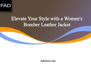 Elevate Your Style with a Women's Bomber Leather Jacket