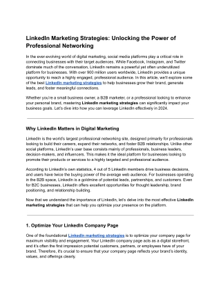 LinkedIn Marketing Strategies_ Unlocking the Power of Professional Networking (1)