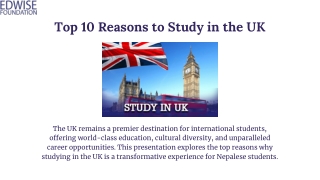Top 10 Reasons to Study in the UK: Unlocking Global Opportunities.