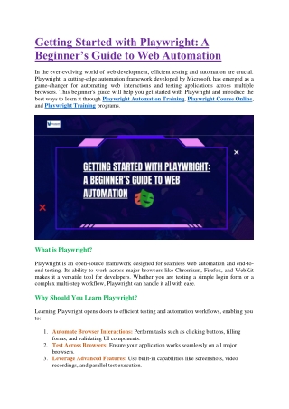PlayWright Automation Training | Best Course