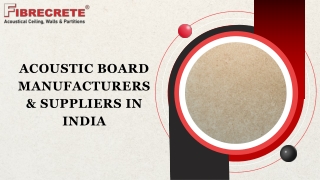 Fiberglass Acoustic Boards Leading Manufacturers and Suppliers in India