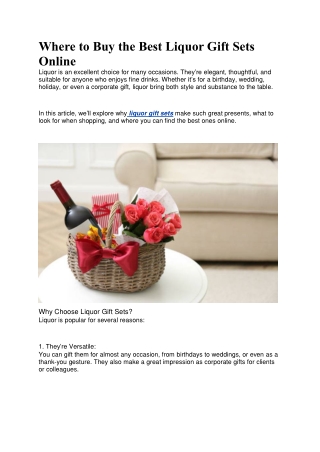 Where to Buy the Best Liquor Gift Sets Online