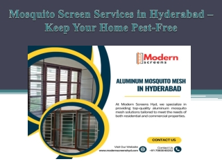 Mosquito Screen Services in Hyderabad – Keep Your Home Pest-Free