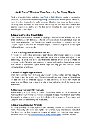 Avoid These 7 Mistakes When Searching For Cheap Flights