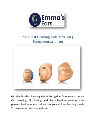Smallest Hearing Aids Terrigal
