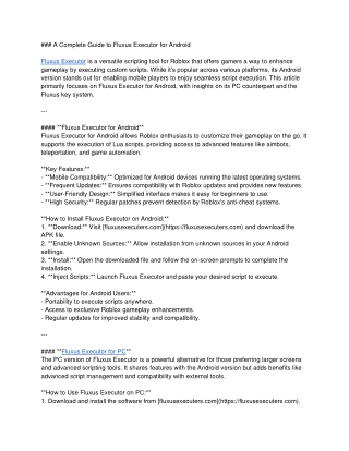 Fluxus Executor download latest version for roblox