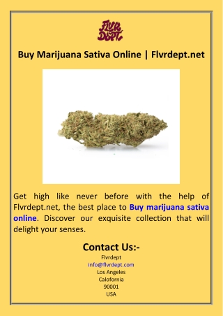 Buy Marijuana Sativa Online  Flvrdept.net