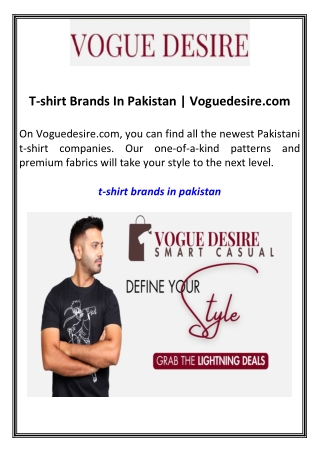 T-shirt Brands In Pakistan  Voguedesire.com