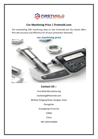Cnc Machining Price  Firstmold.com