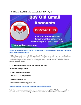 8 Best Sites to Buy Old Gmail Accounts in Bulk (PVA & Aged)