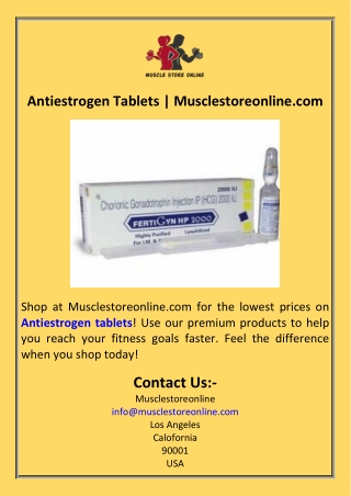 Antiestrogen Tablets  Musclestoreonline.com
