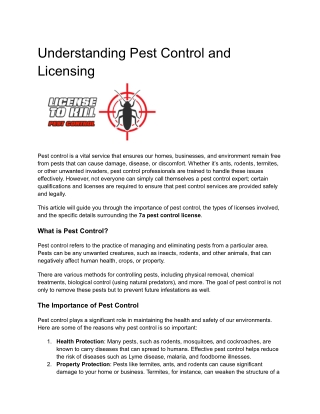 7a pest control license