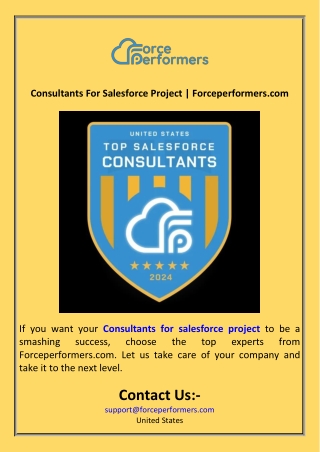 Consultants For Salesforce Project  Forceperformers.com