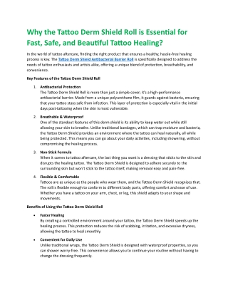 Tattoo Derm Shield Roll