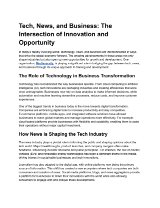 Tech, News, and Business_ The Intersection of Innovation and Opportunity