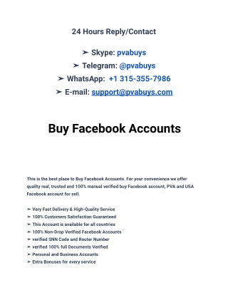 Buy Facebook Accounts