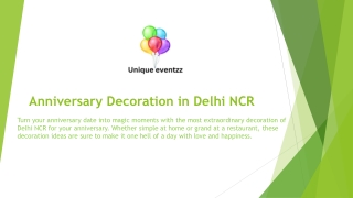 Anniversary Decoration in Delhi NCR