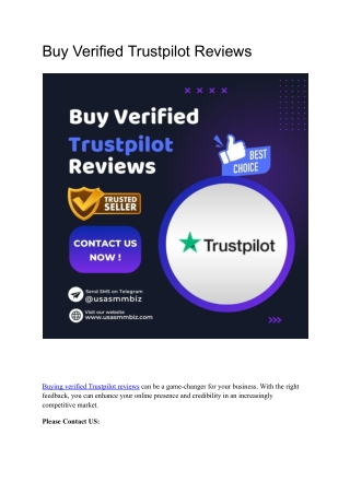 Top 10 Site To Buy Verified Trustpilot Reviews In The Time
