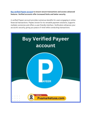 Top 6 Sites To Buy Verified Payeer Accounts