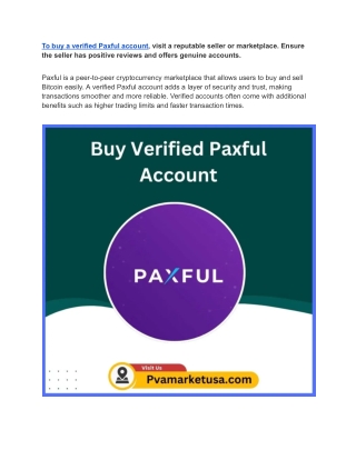 The Ultimate Guide To Buy Verified Paxful Accounts