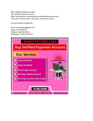 Buy Verified Payoneer Account..VIP Easily