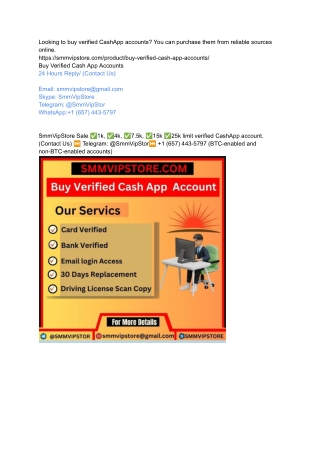 Buy Verified Cash App Accounts.VIP