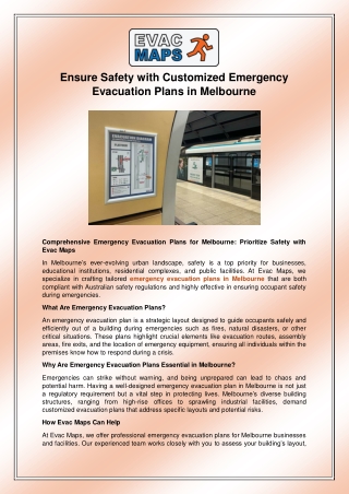 Ensure Safety with Customized Emergency Evacuation Plans in Melbourne