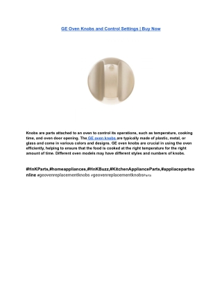GE Oven Knobs and Control Settings _ Buy Now
