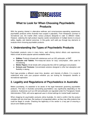 What to Look for When Choosing Psychedelic Products