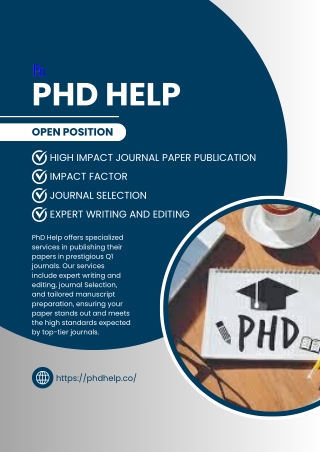 High Impact Journal Paper Publication (Q1)