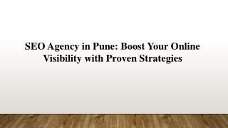 SEO Agency in Pune: Boost Your Online Visibility with Proven Strategies