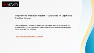 Property Pole Installation Brisbane – SEQ Sparky for Dependable Electrical Services .
